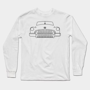 1950 vintage Buick Eight classic car outline graphic (black) Long Sleeve T-Shirt